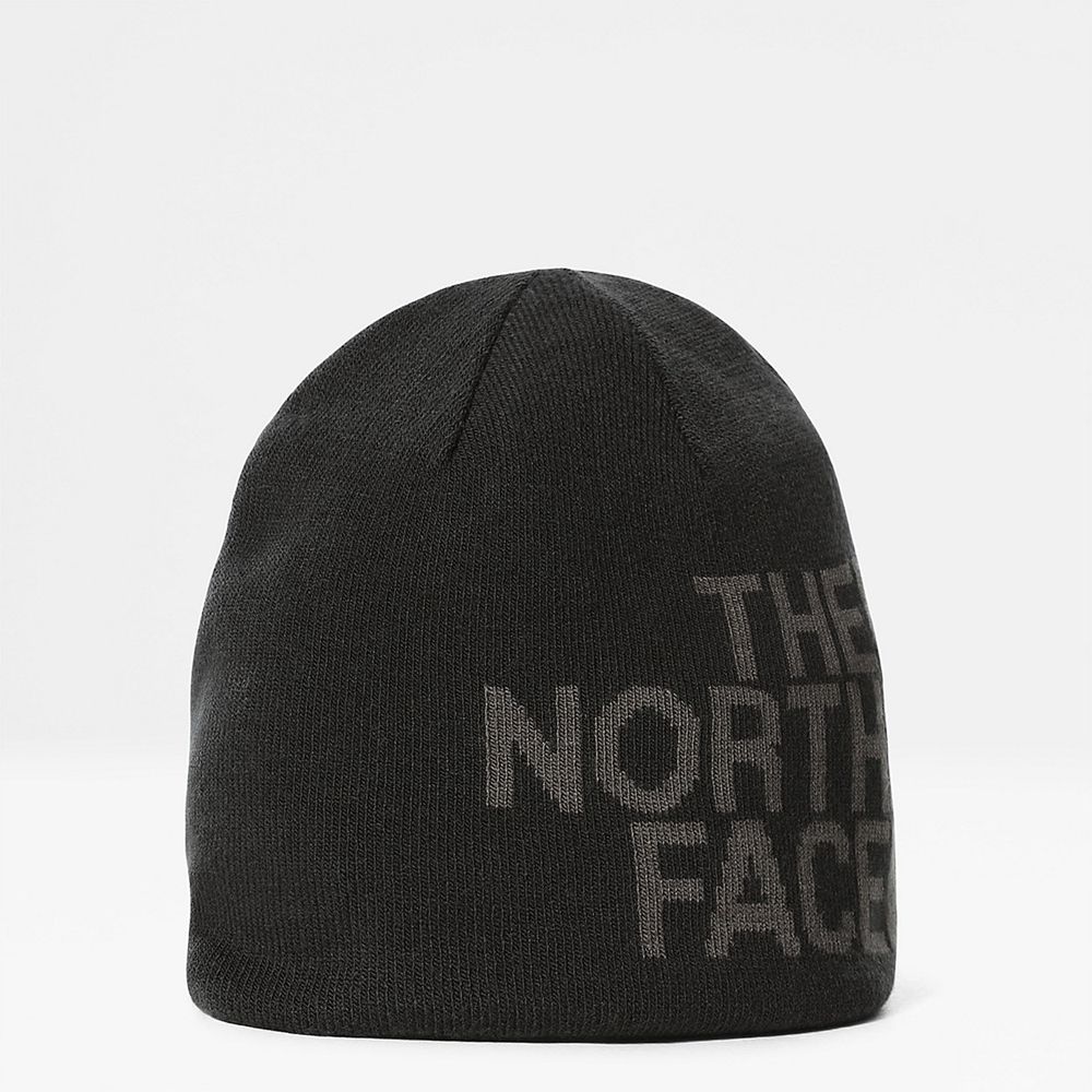 The North Face Beanies Mens Australia - The North Face Reversible Tnf Banner Black / Grey (FJD-02613